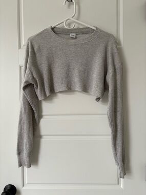 TNA Super Cropped Waffle Knit Long Sleeve (XS)